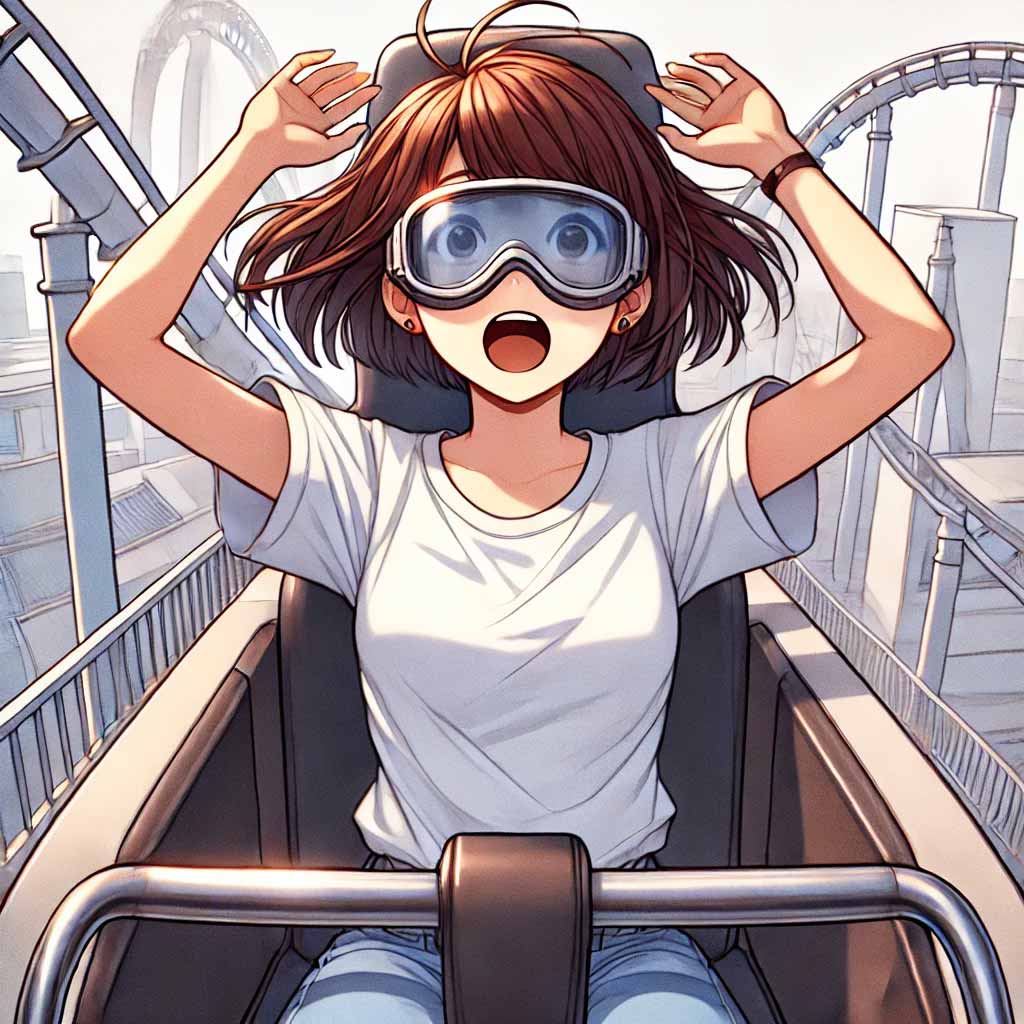 ゴーグルをつけてみた中学生女子