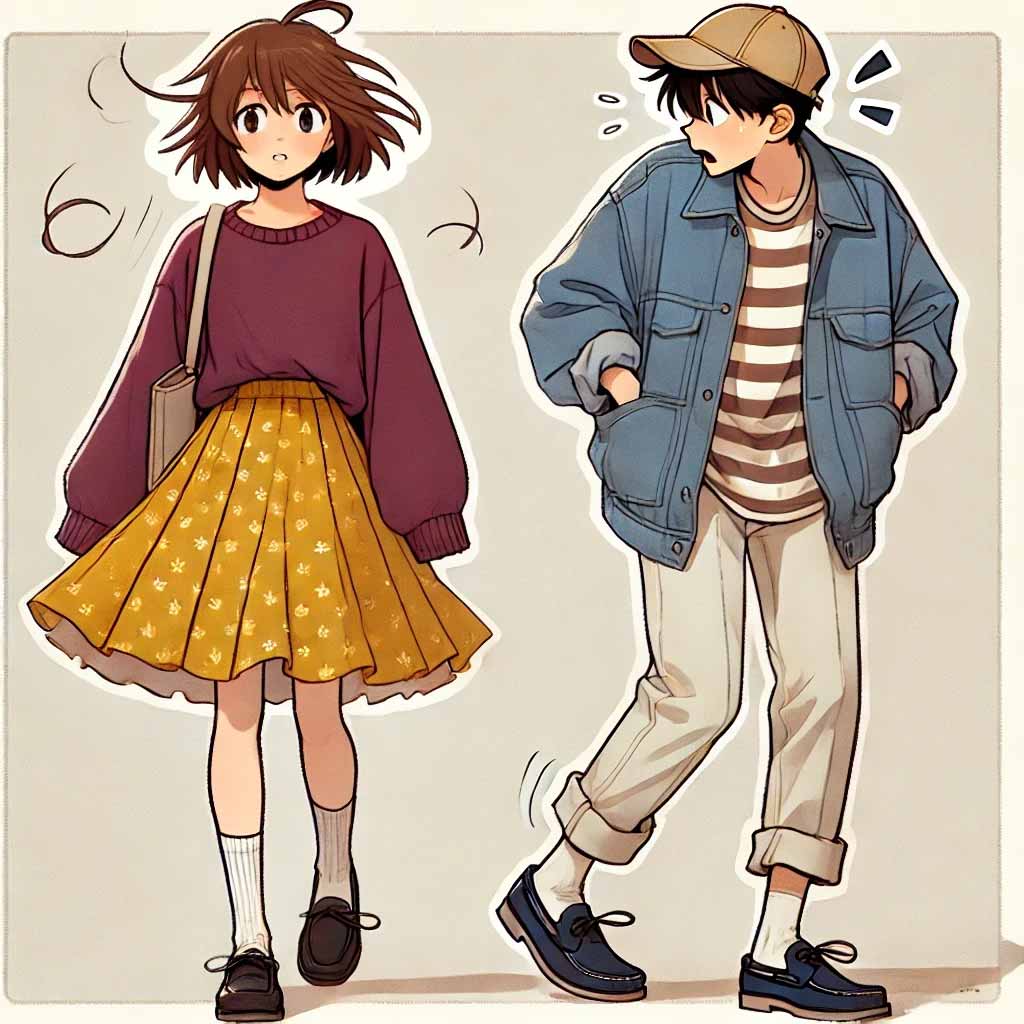お髪が乱れた女子中学生
