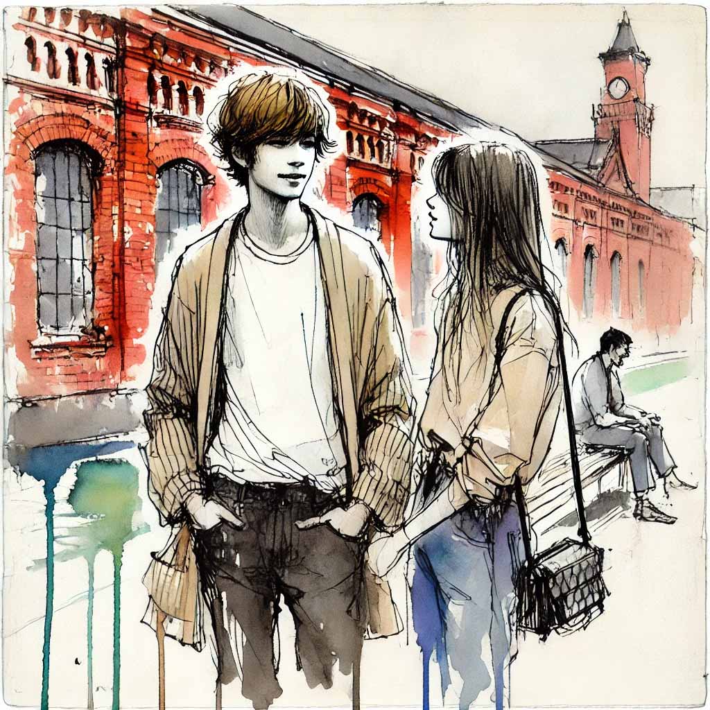 デートしている中学生男子女子