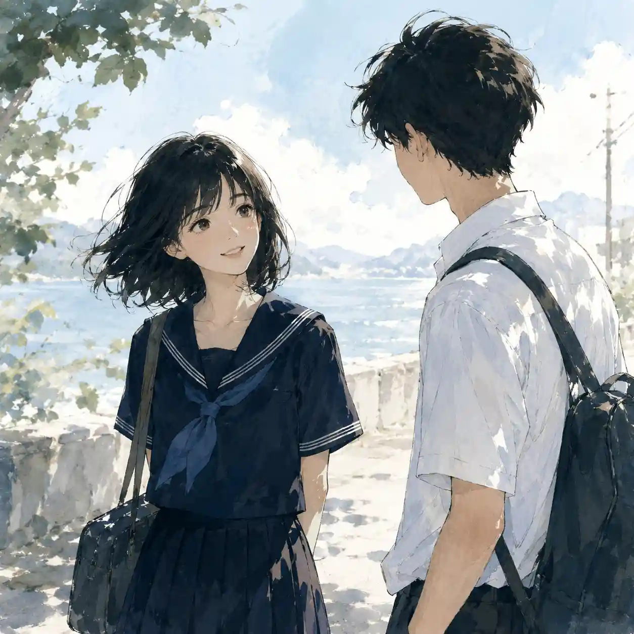 男子と楽しげに話す女子