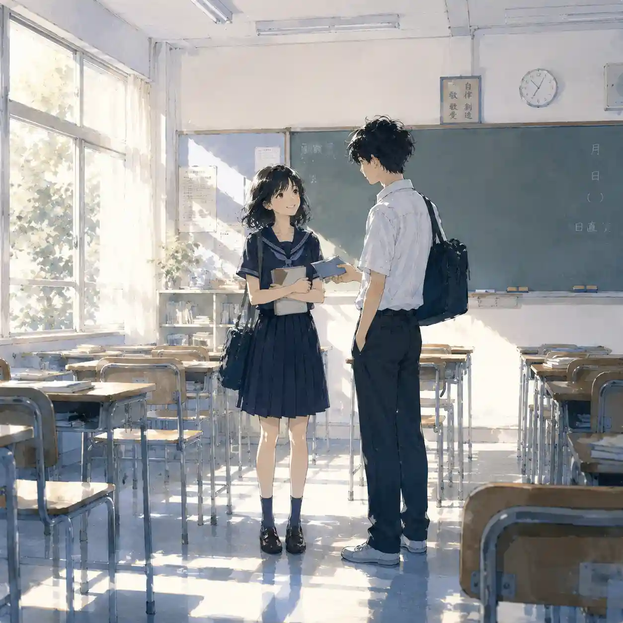 ありがとうを伝えている女子