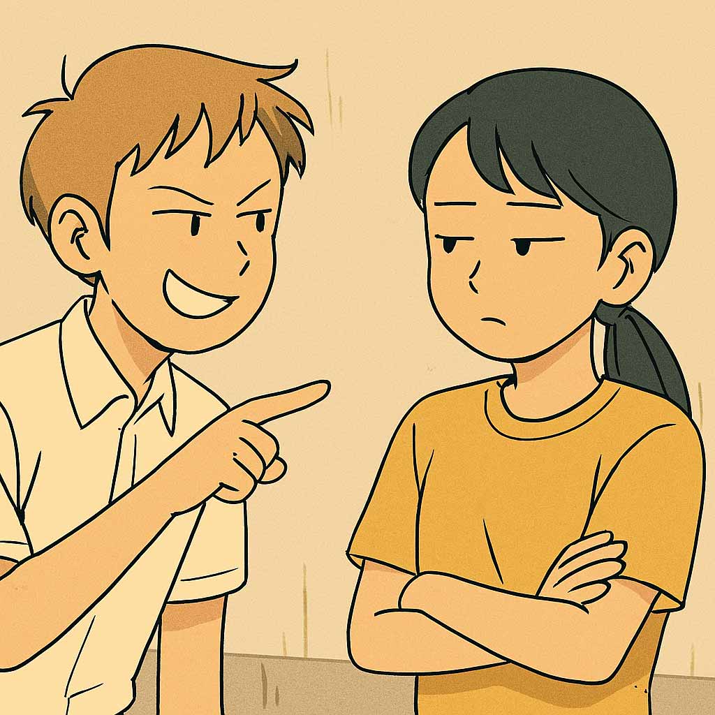 男子に冷やかされる