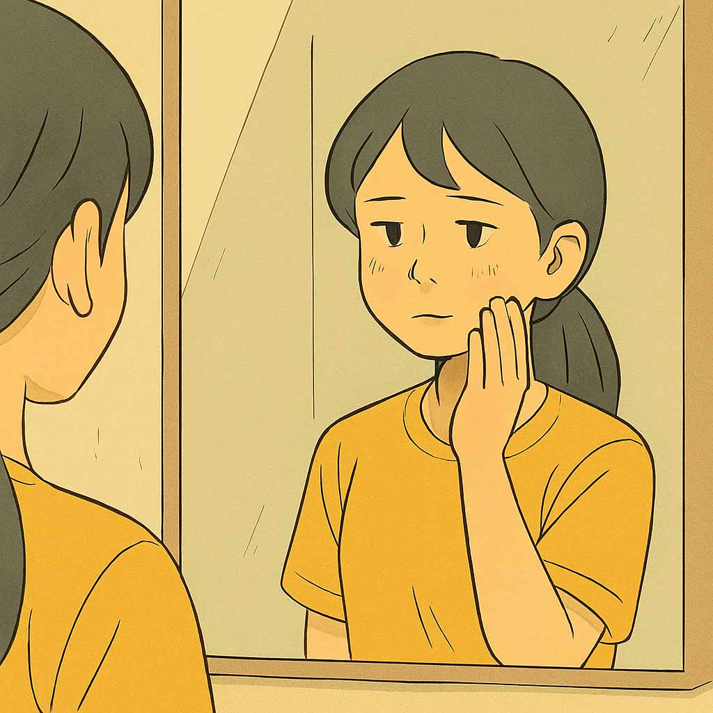 悩んでいる中学生女子