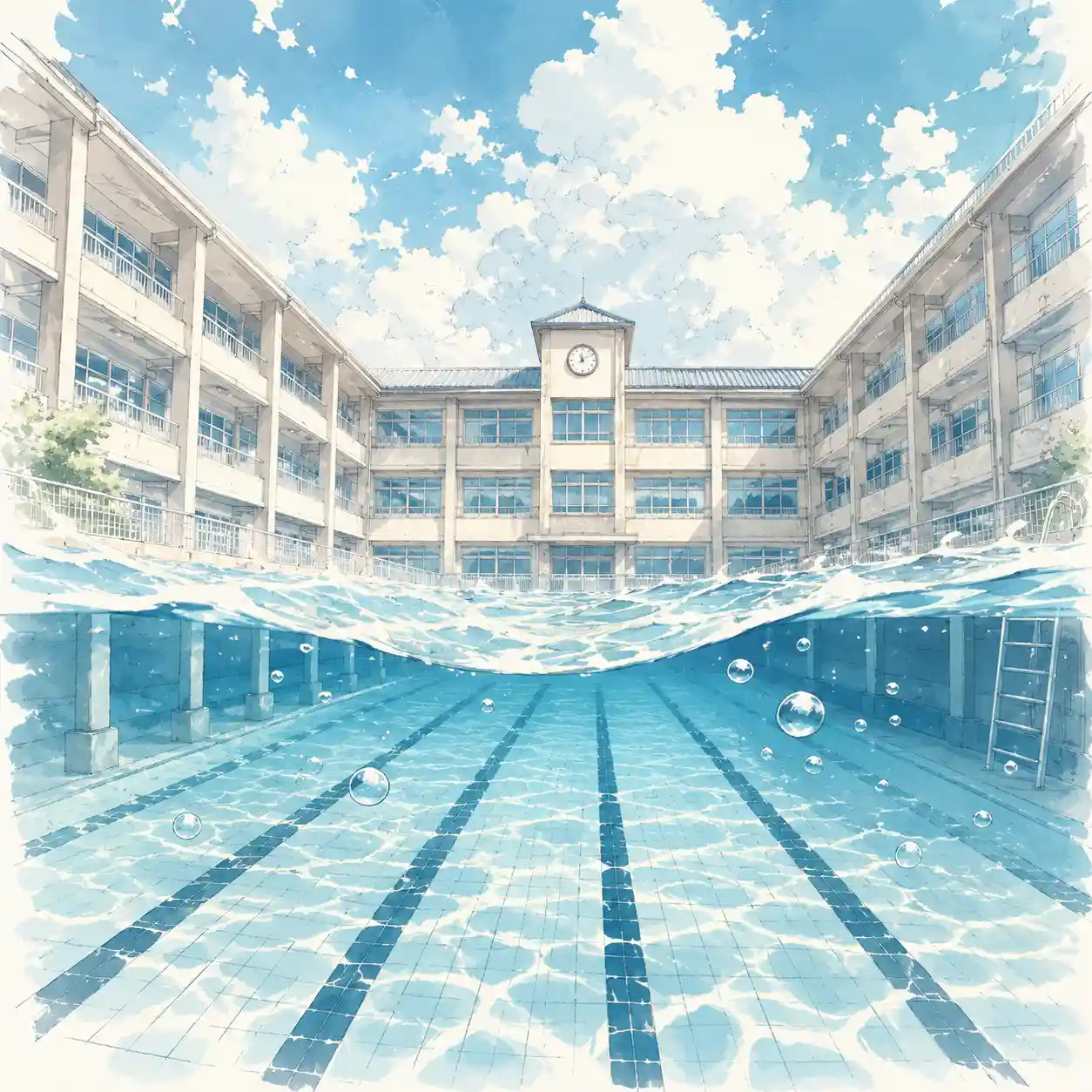 学校のプール