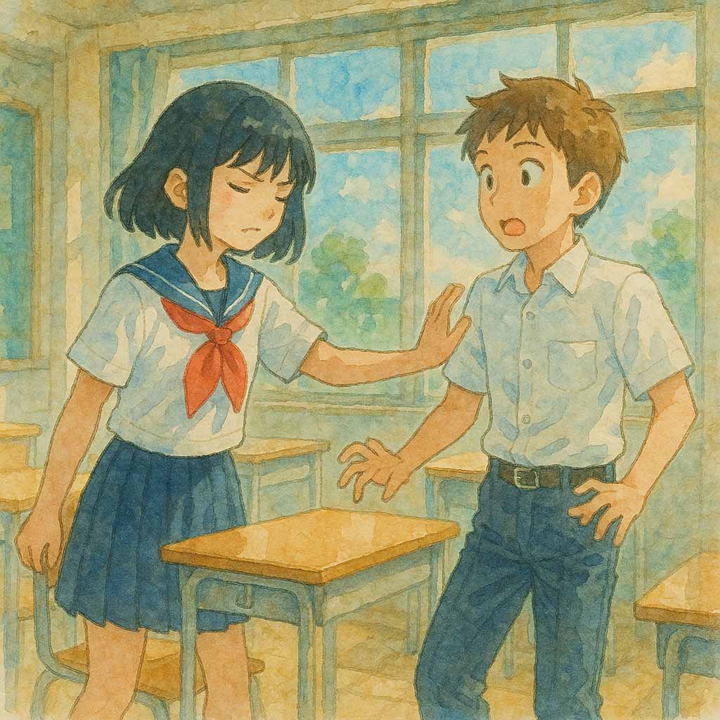 男子をあしらう女子
