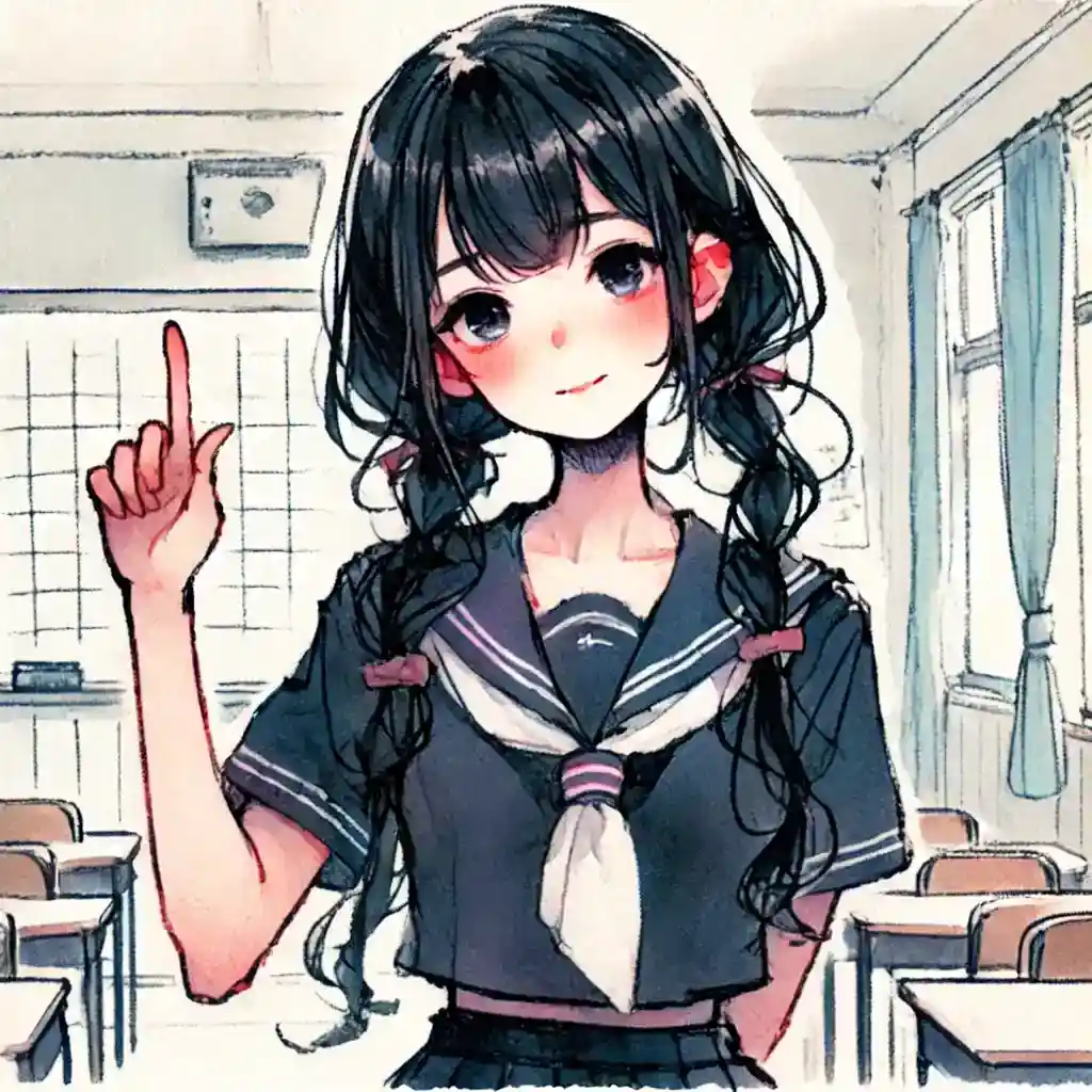 得意げに話す女子