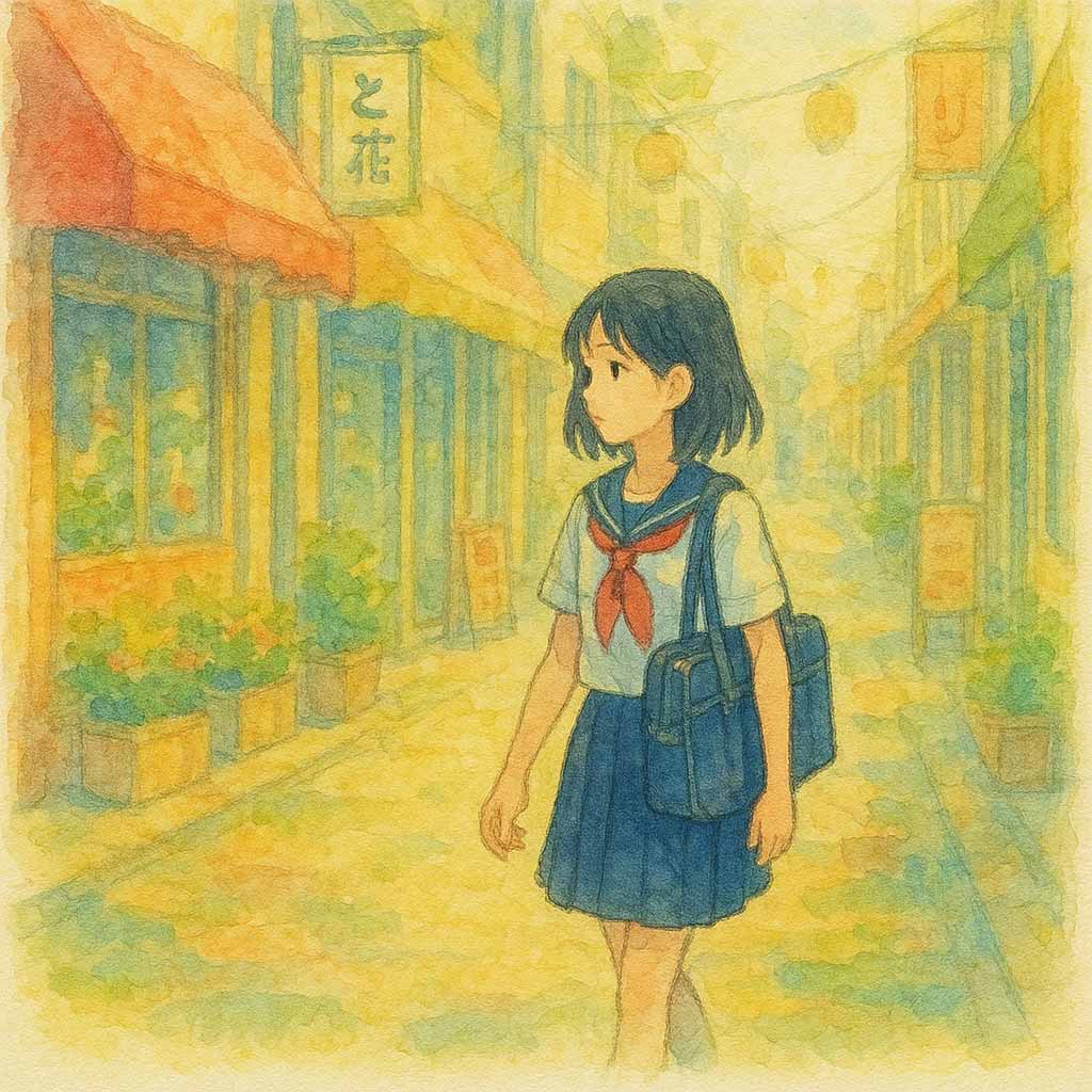 帰宅中の中学生女子