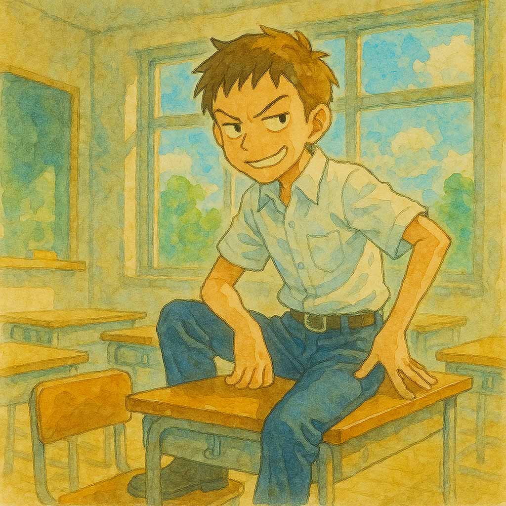 イタズラ付きの男子