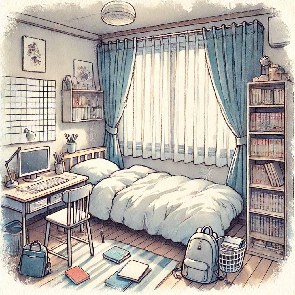 寝室のベッド