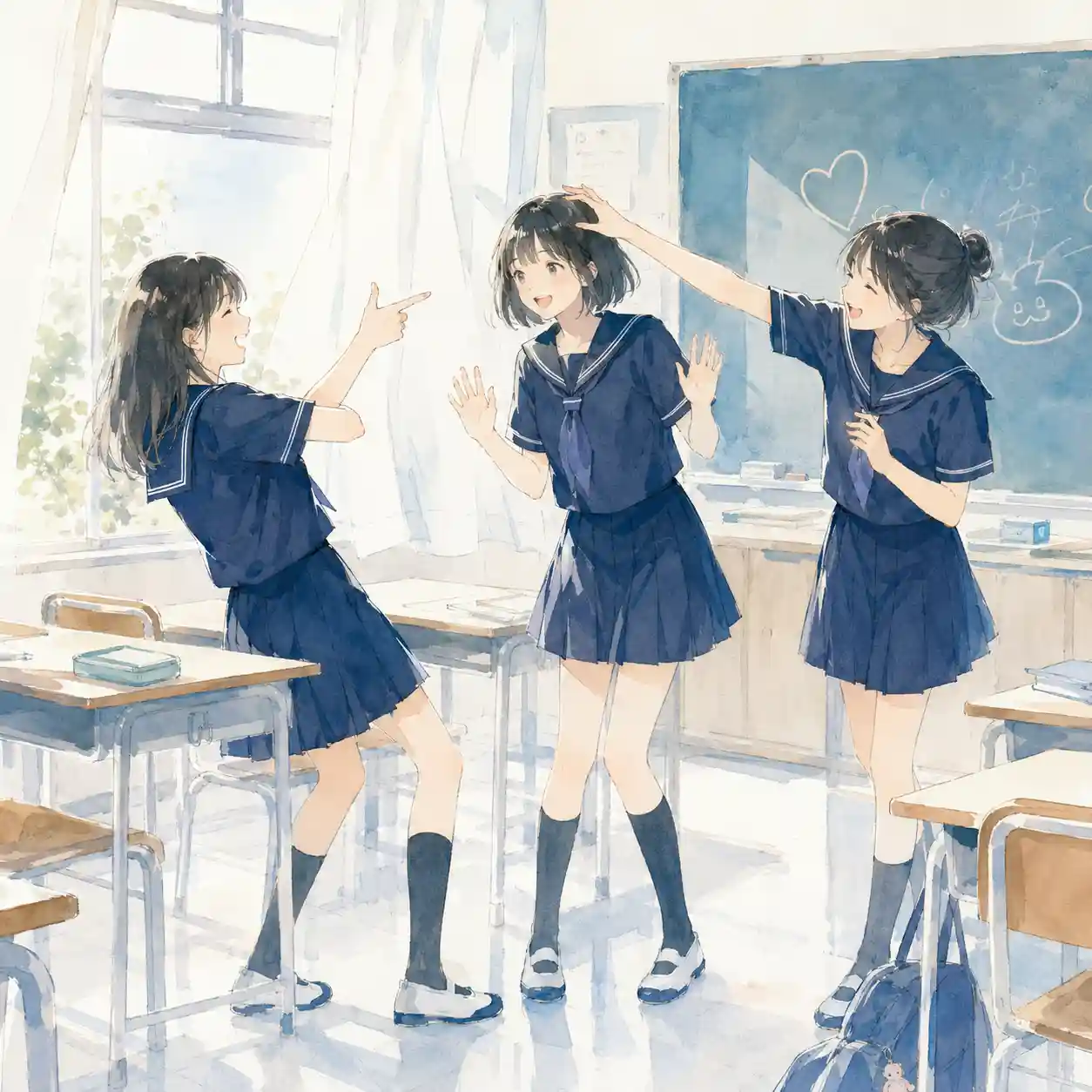 教室で不安がなくなった女子