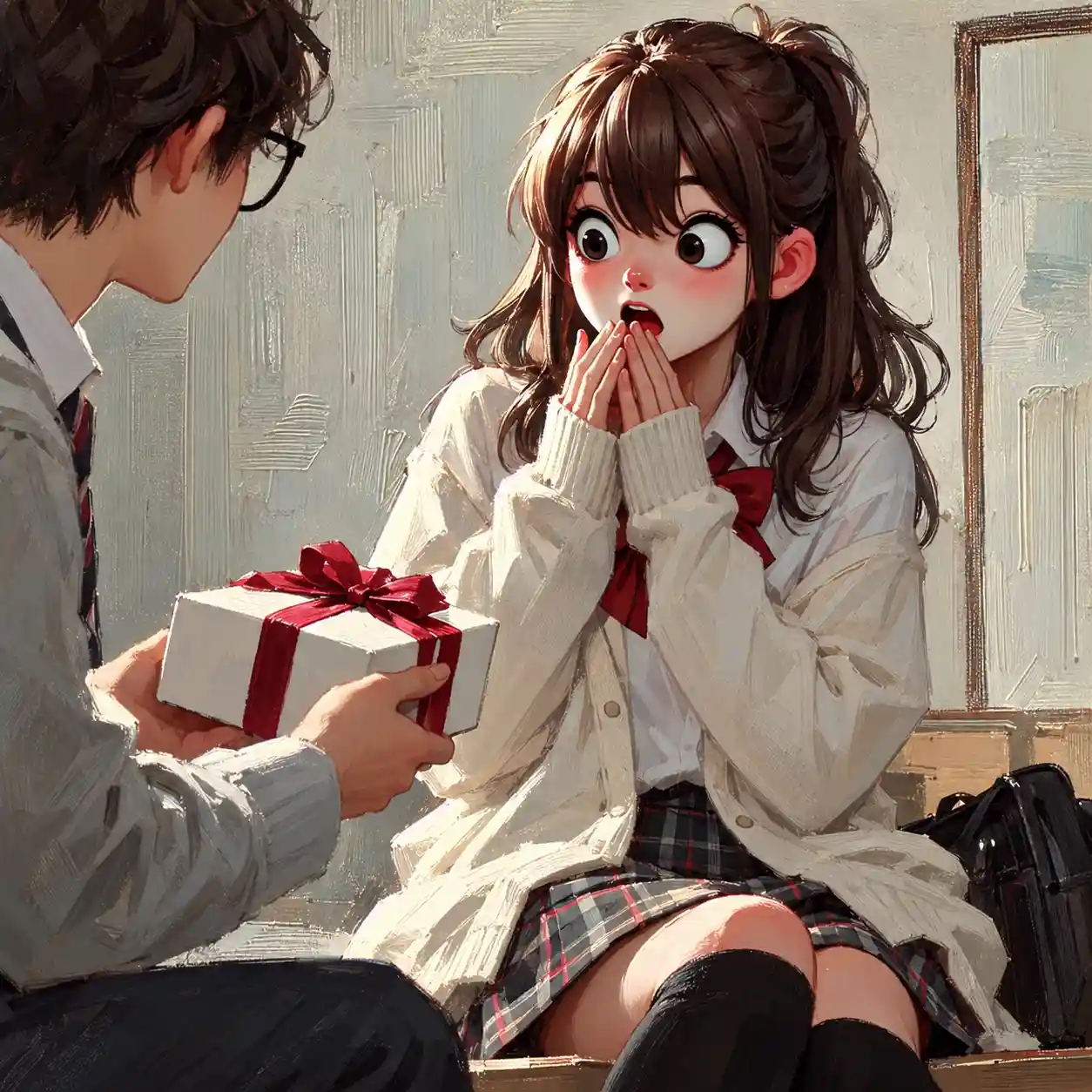 意外な人からプレゼントをもらい驚いた女子