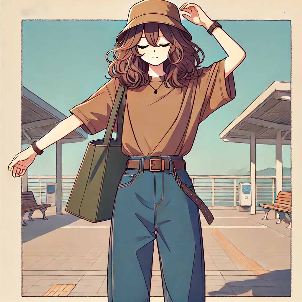 リラックスしようとしている中学生女子