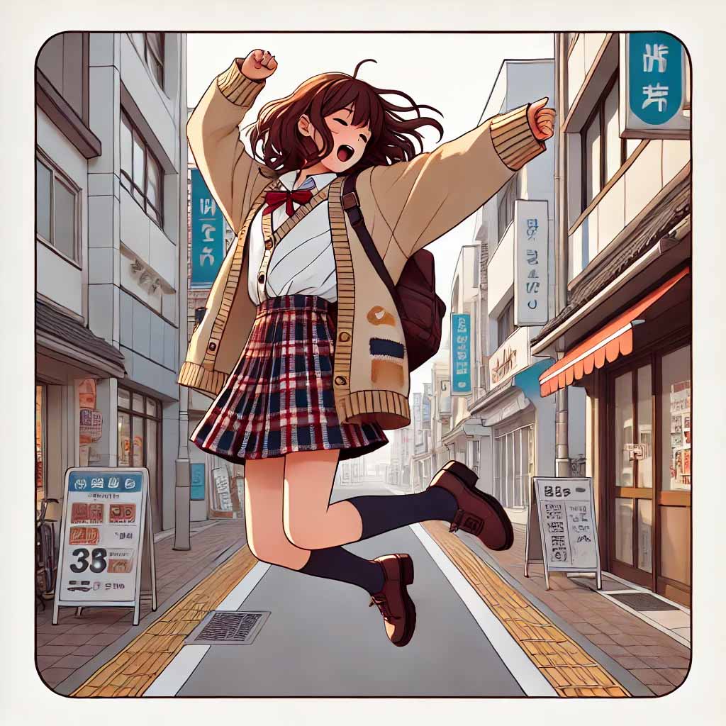 気分転換している中学生女子