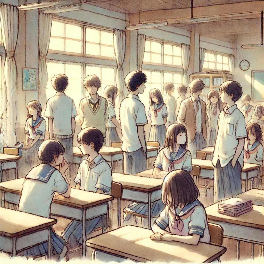 みんなでいろいろざわついている席替え後