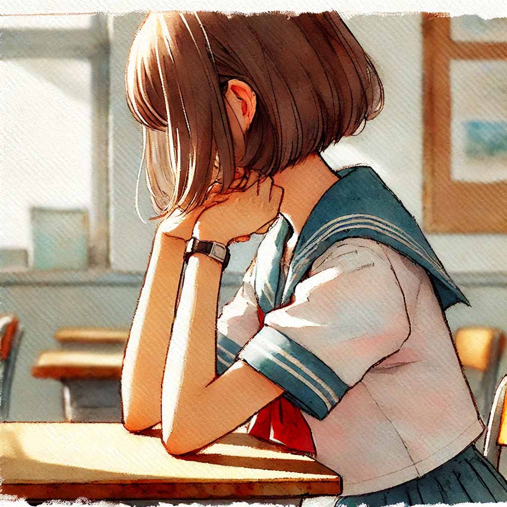 席替えが迫ってドキドキしている中学生女子