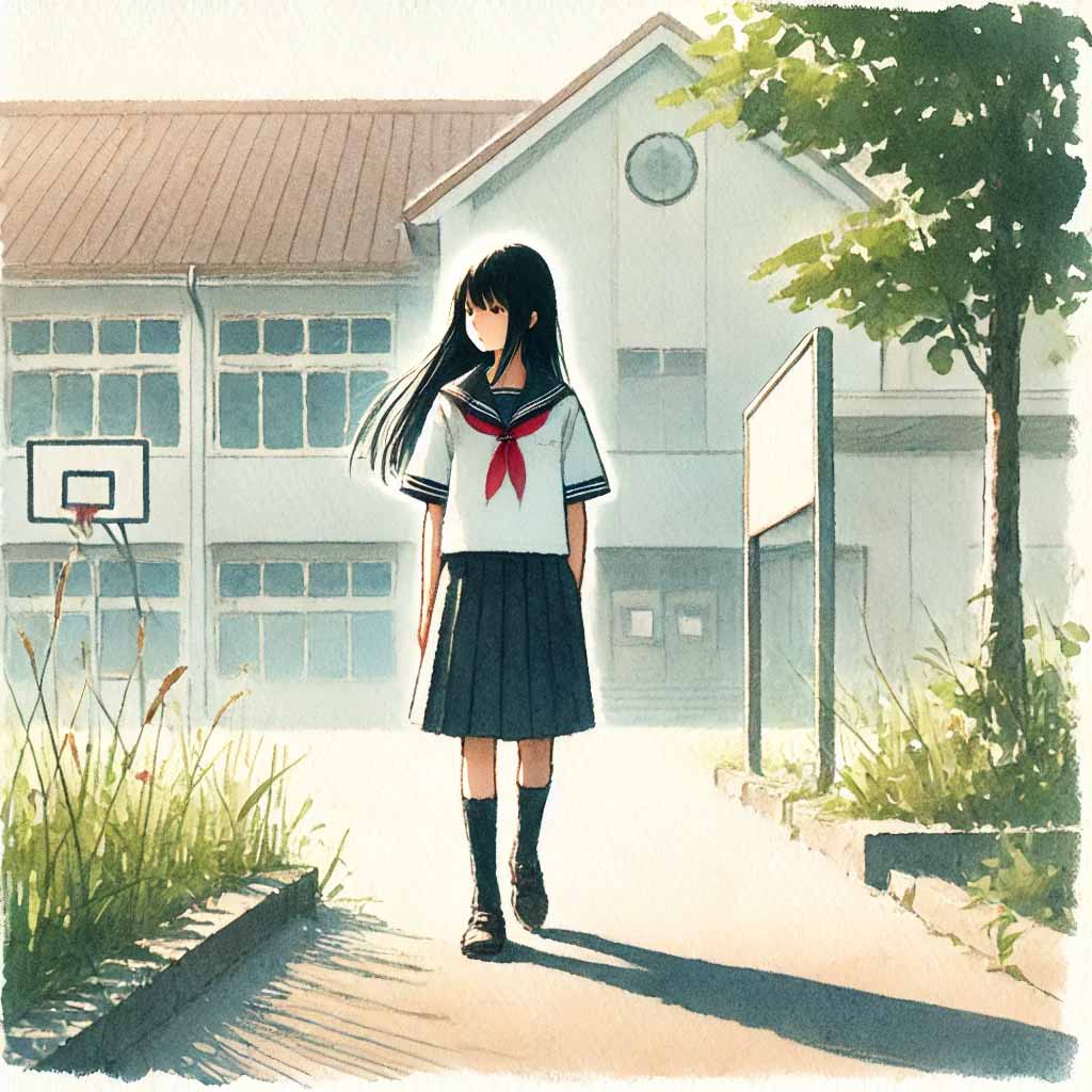 一人でいる中学生女子