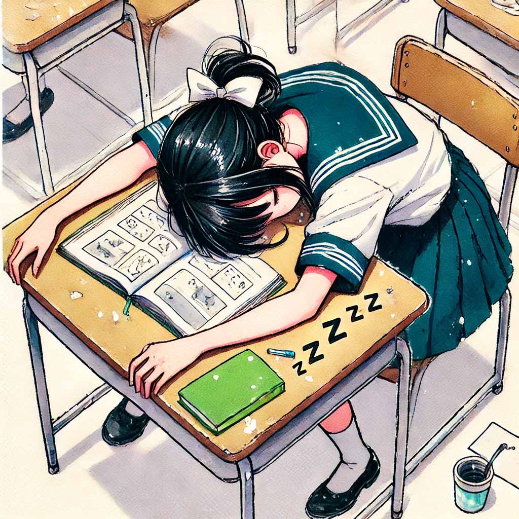 授業中寝ている生徒