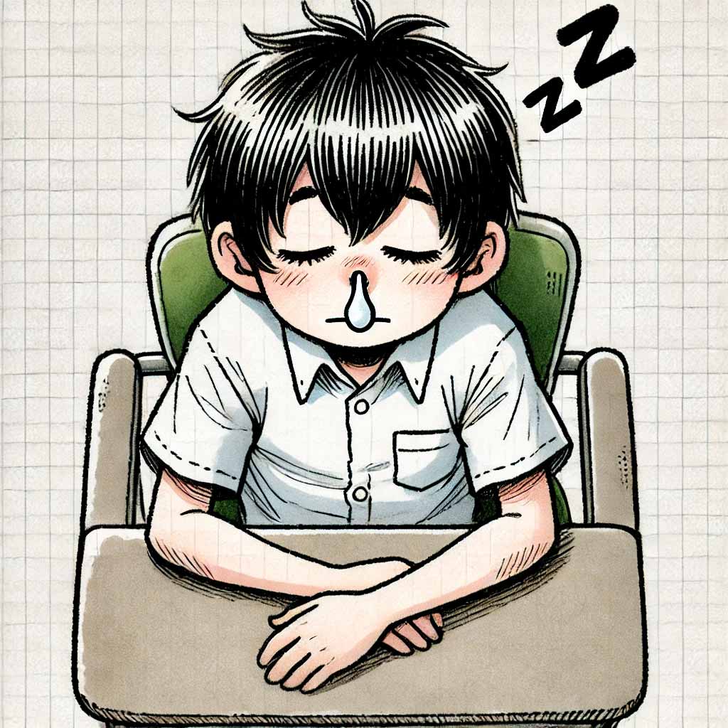 授業中寝ている生徒