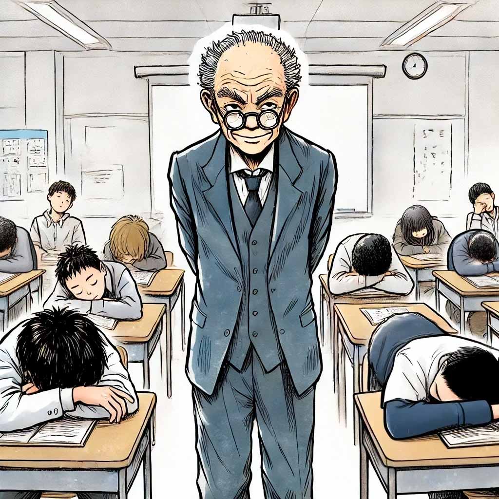 授業中寝ている生徒 豊前としている先生