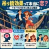 吊り橋効果で、恐怖のドキドキを恋と勘違いする仕組みを説明したインフォグラフィック