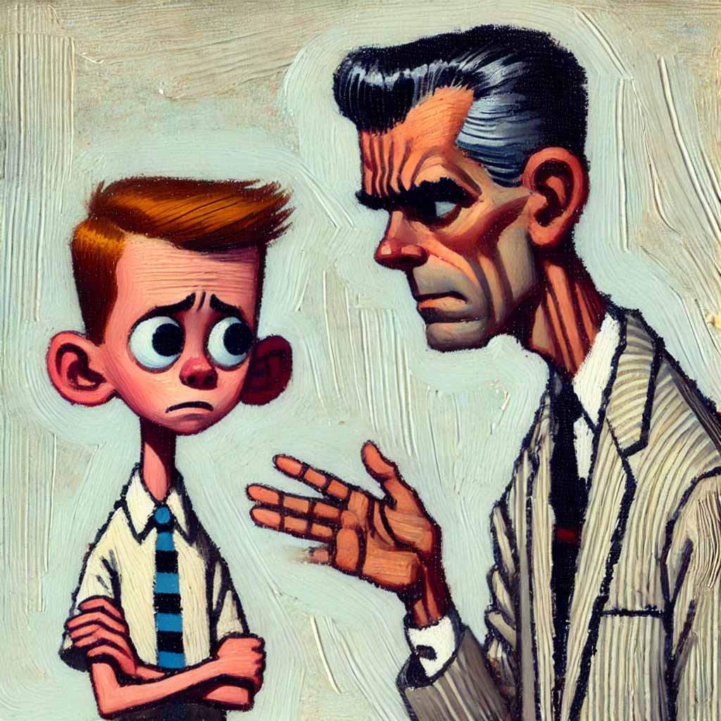 言い訳する中学生男子