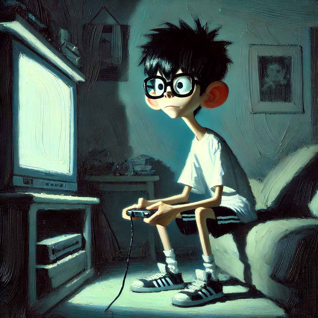 ゲームばかりしている学生男子