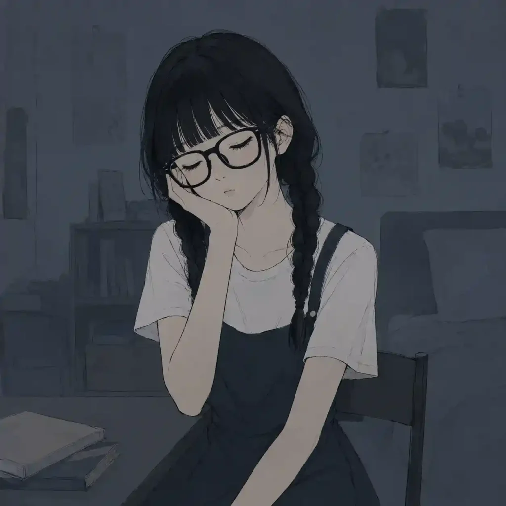 部屋で悶々とする女子