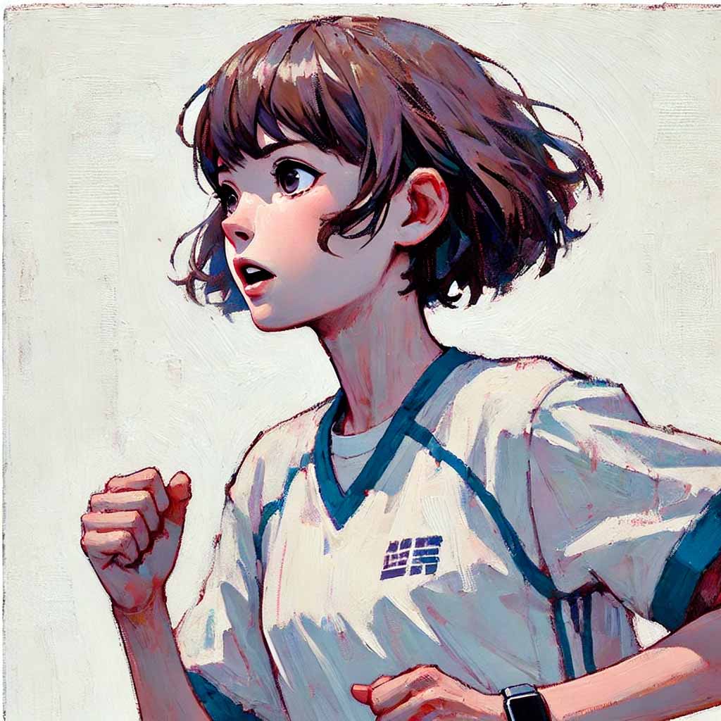 呼吸が浅くなっている女子