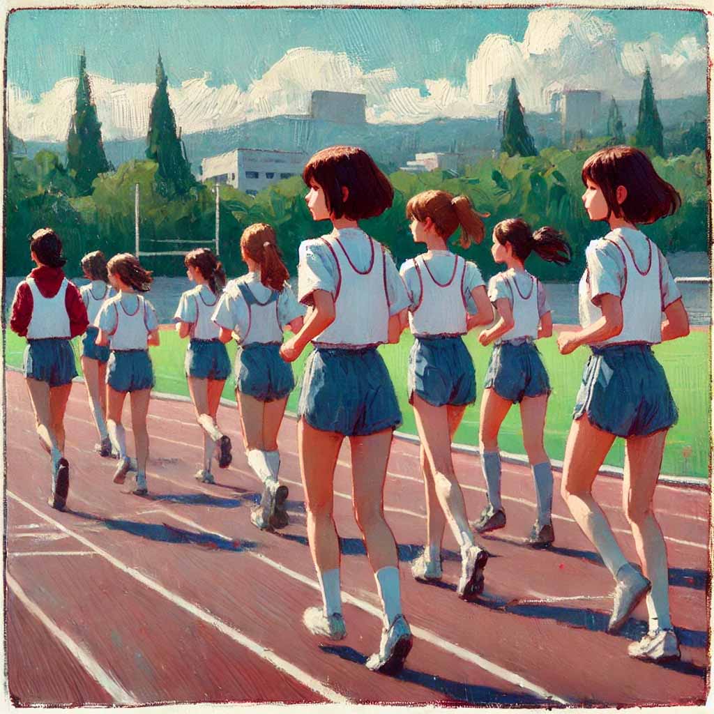 ジョギング中の中学生女子