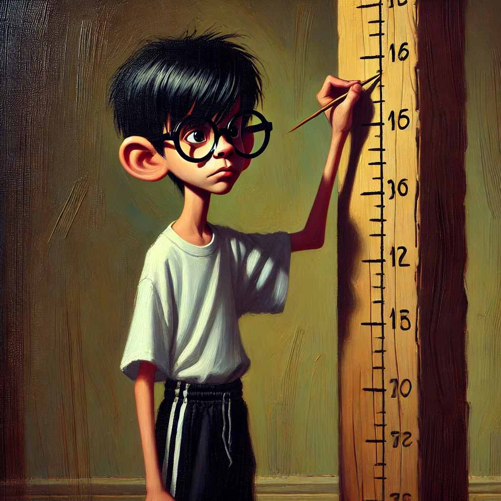 身長を記録している学生男子
