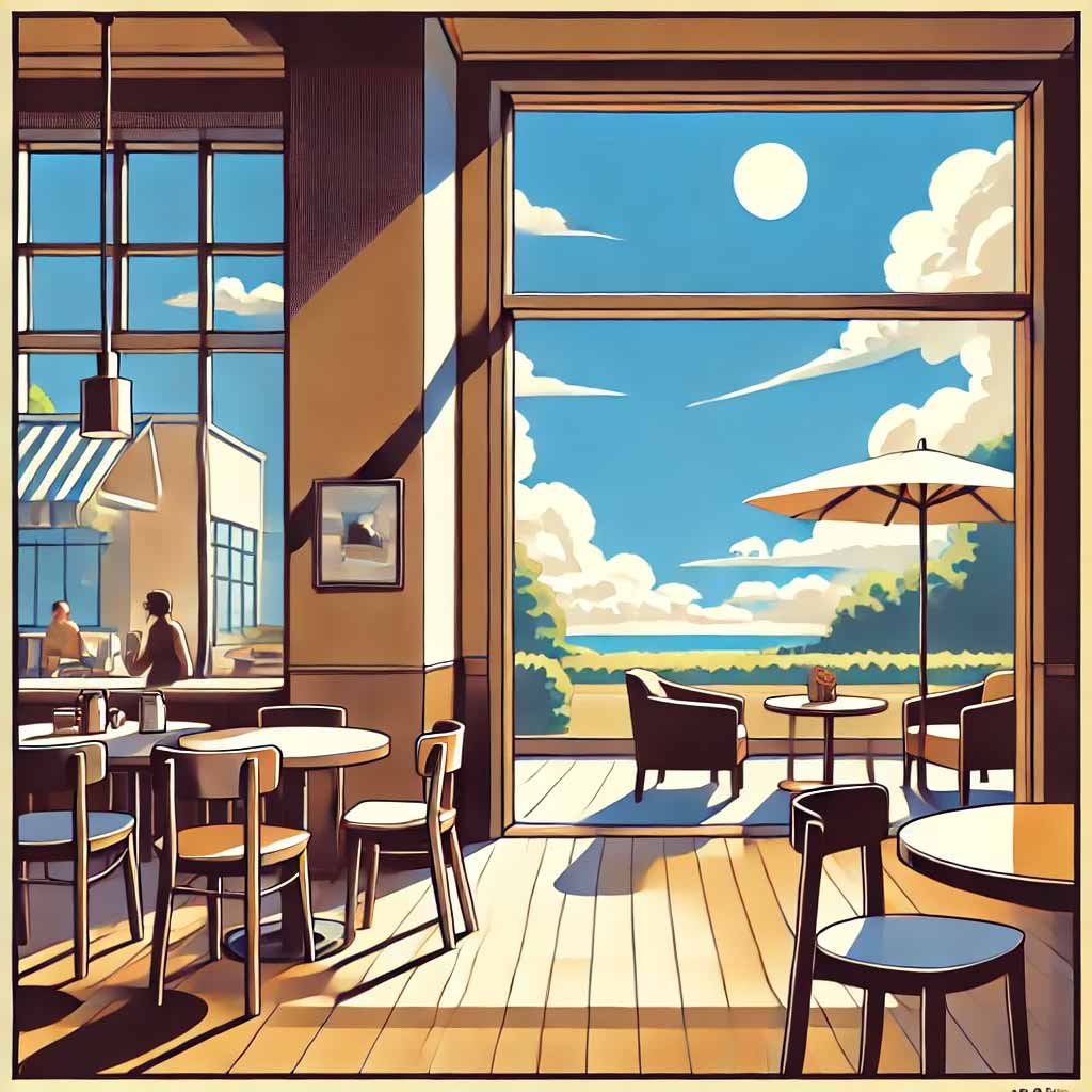 カフェと夏空