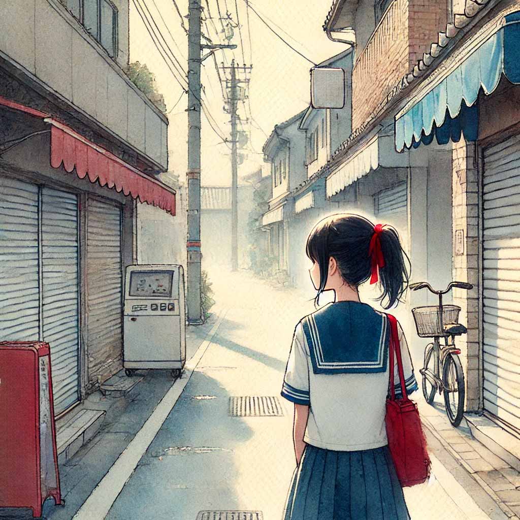 通学中の中学生女子