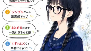 合唱コンの髪型　図解