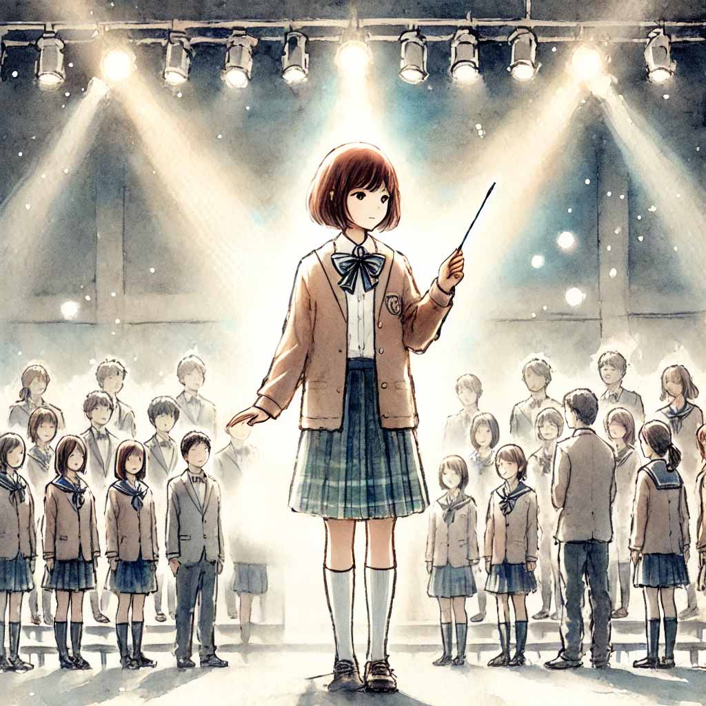 指揮している女の子