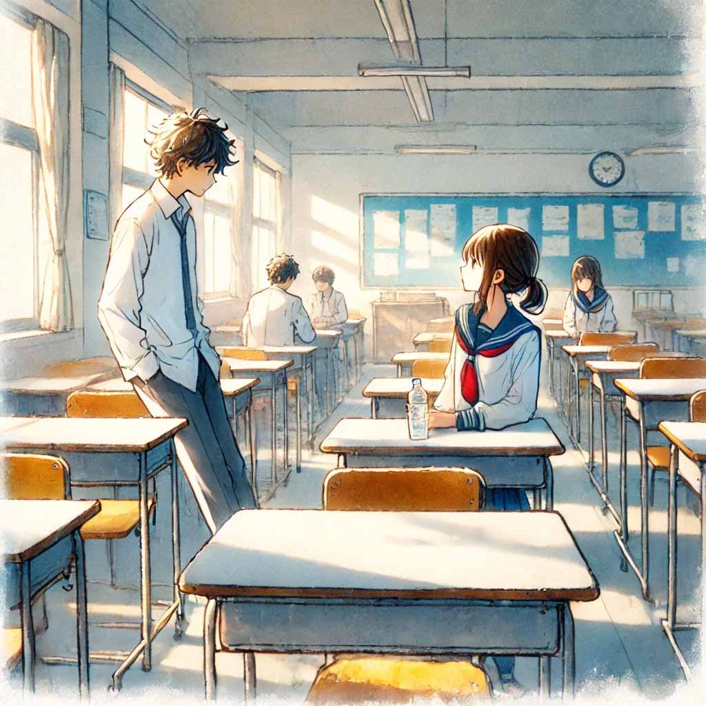 構成尾を話し合っている男女