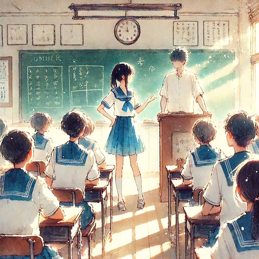 練習を始めようとしているクラス
