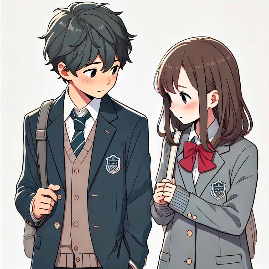 お互いドキドキの中学生男子女子