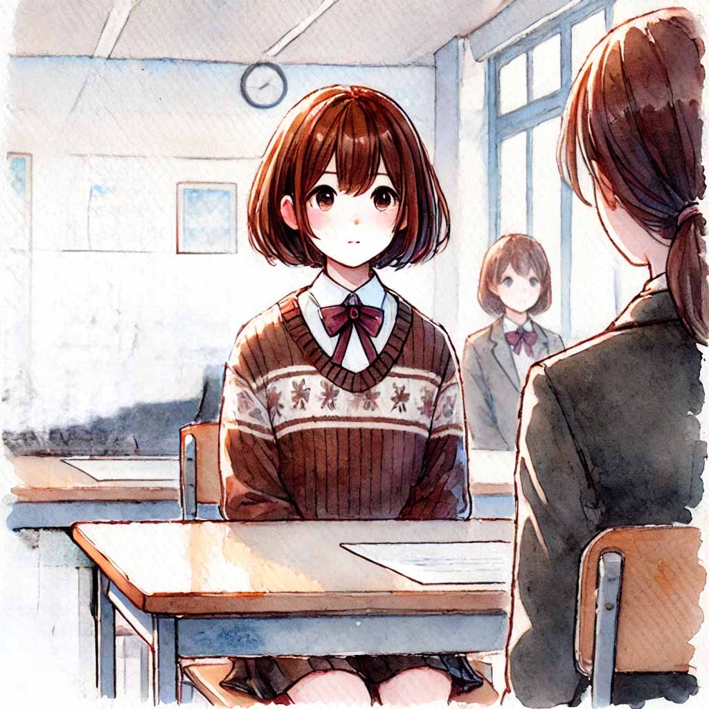 面接中　中学生女子