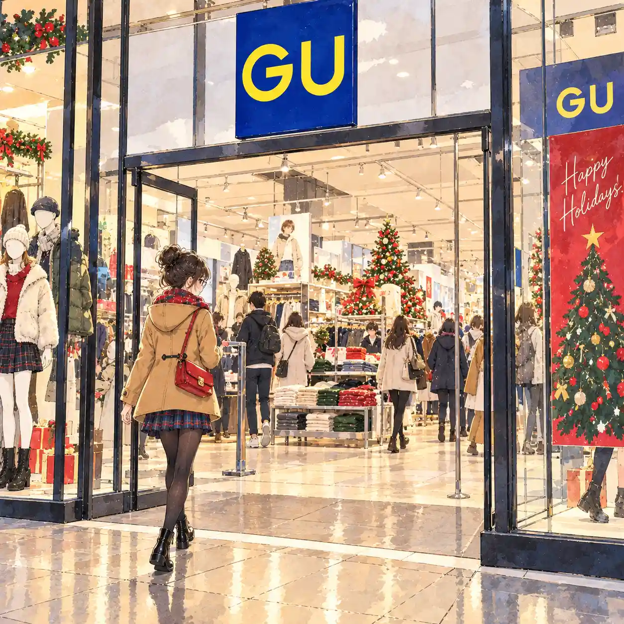 ファストファッションに買い物にいく女子