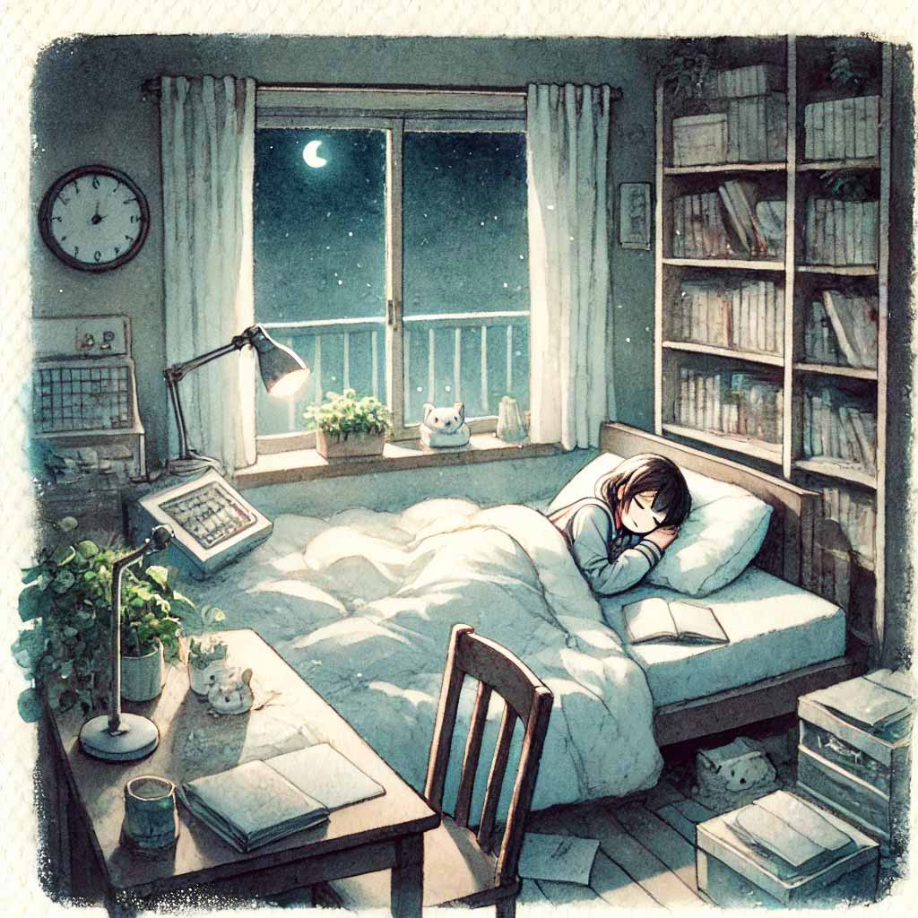 夢を見ている中学生女子