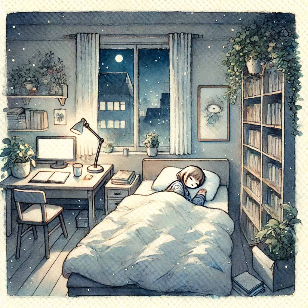 夢を見ている中学生女子