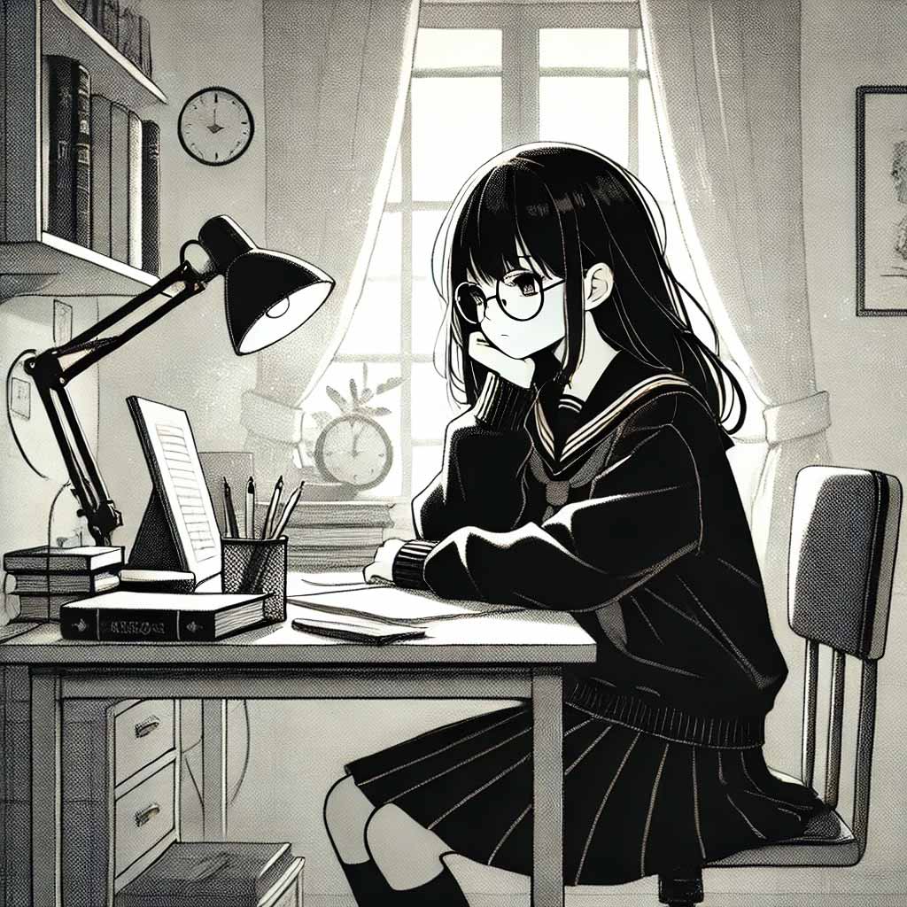 忌中の女子中学生