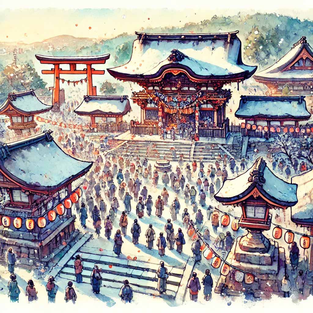 初詣の神社