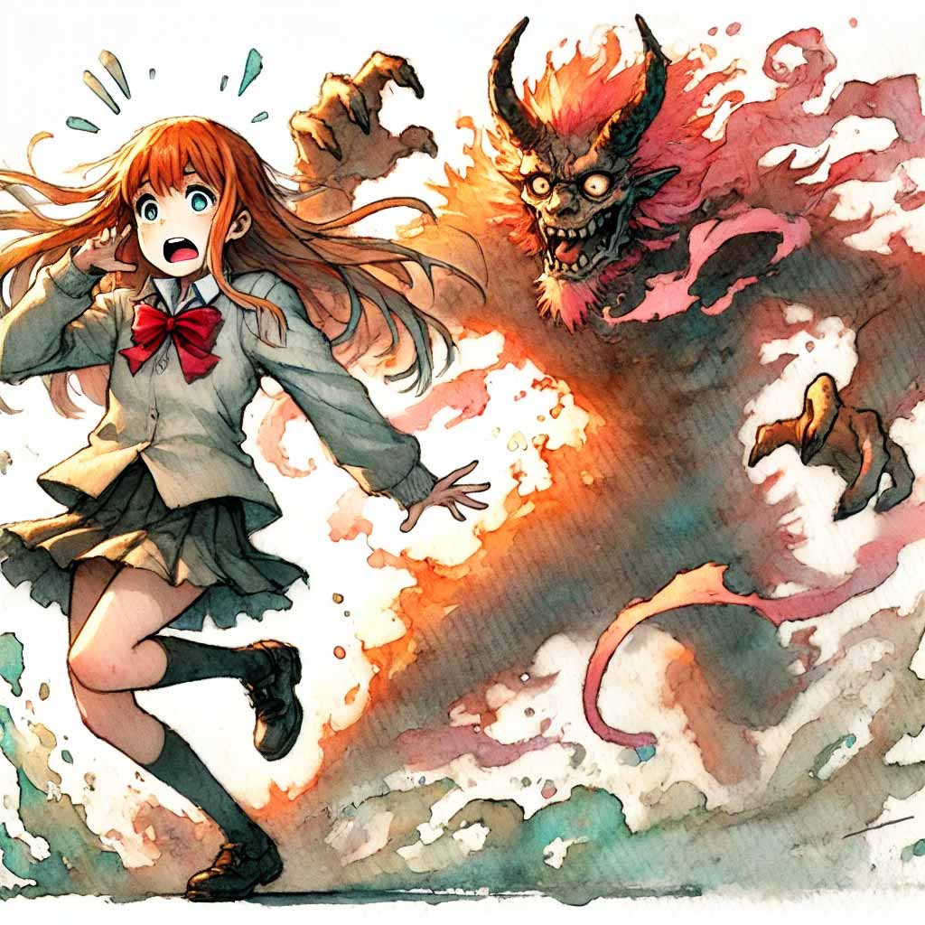 悪魔に追われる女子中学生