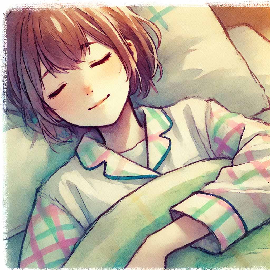 いい夢を見てニヤつく