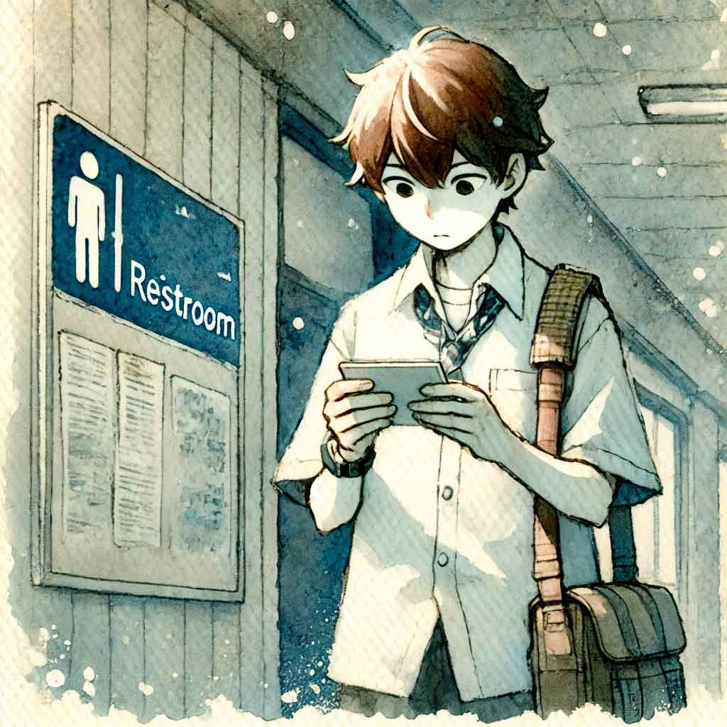 夢をメモにとる中学生男子