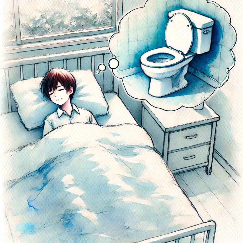 トイレの夢を見ている中学生男子