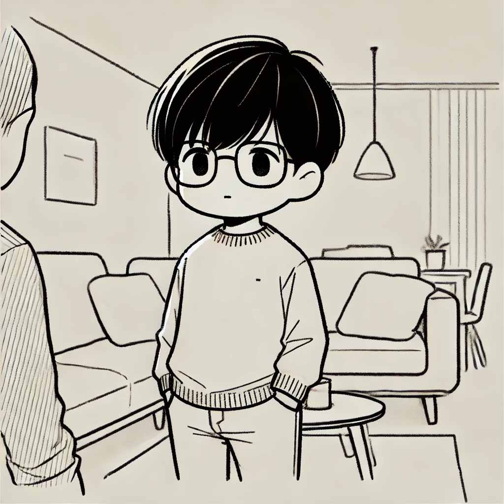 親に話をしている