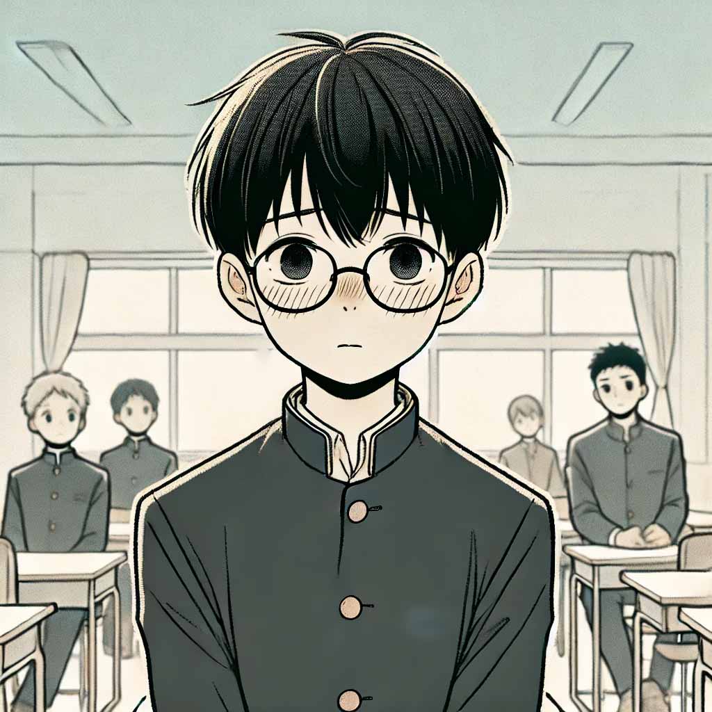 話すことが苦手な中学生男子
