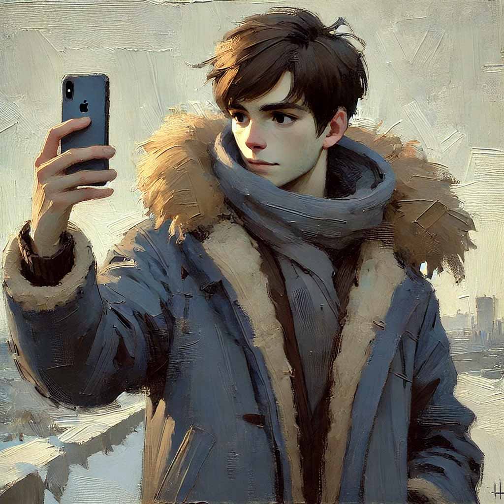 撮影している男性